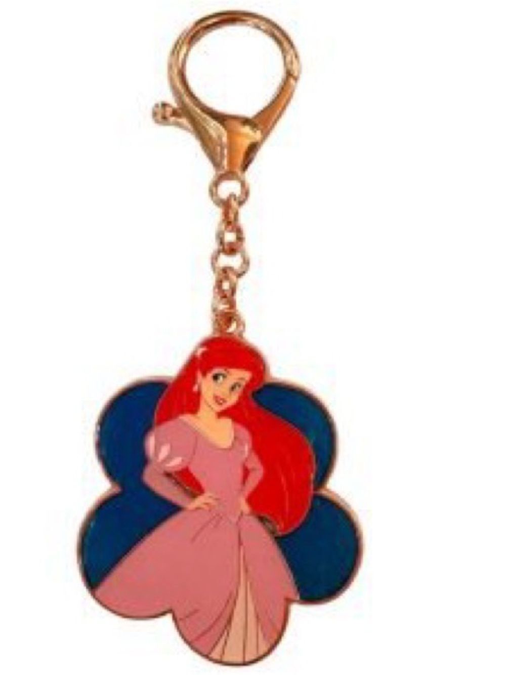 New Disney Princess Pink Ariel Flower Keychain Charm Bag Charm